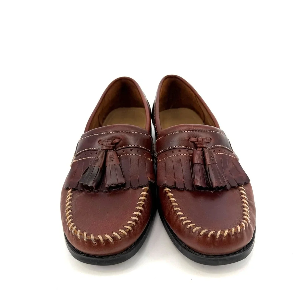 GH Bass Weejuns Michael Mens 8 Burgundy Leather Kiltie Tassel Loafers Shoes